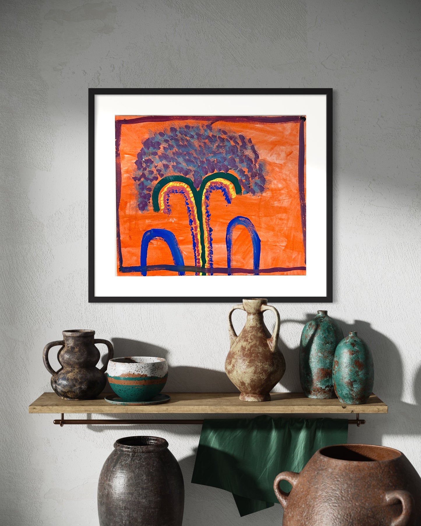 Fountain Tree - Framed Canva