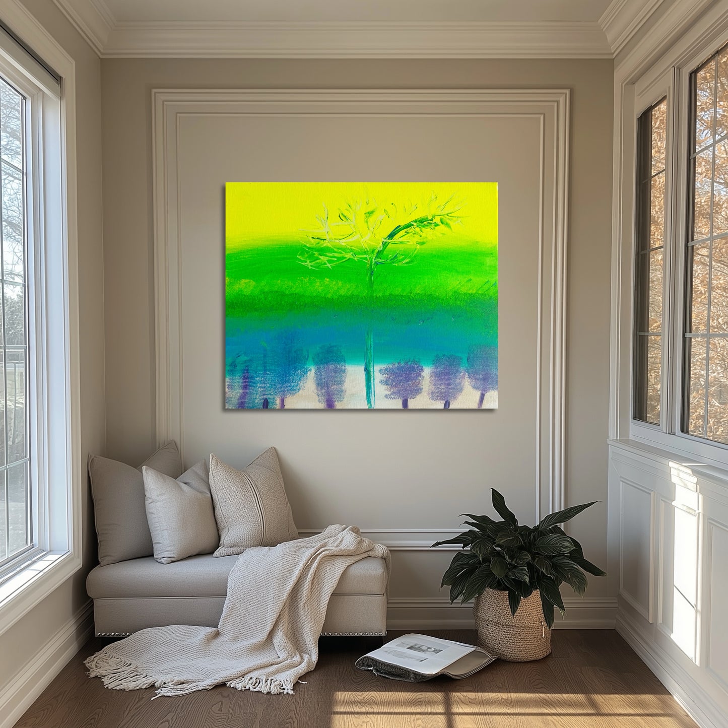 Canva Print Green and blue trees