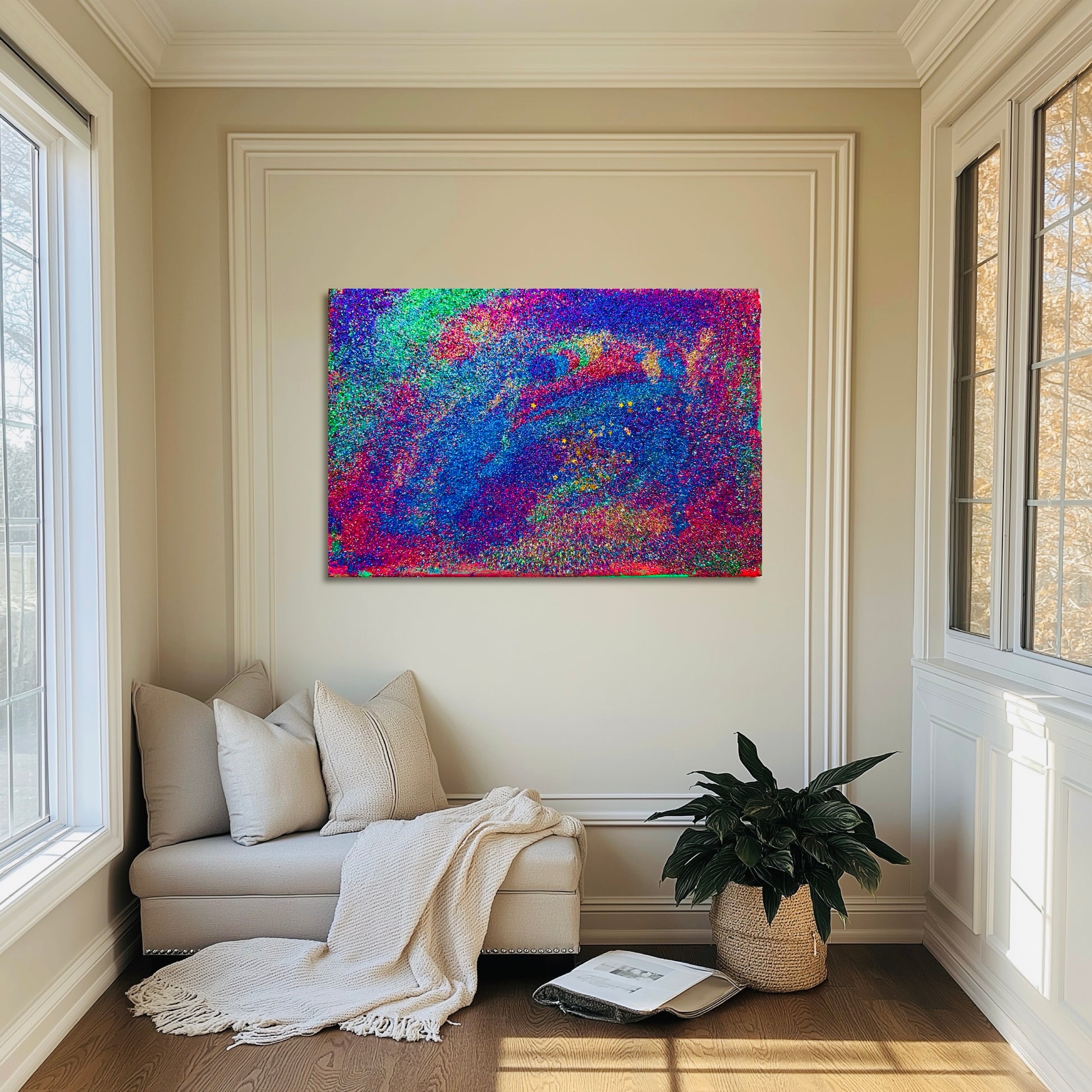 Colorful galaxy canva art