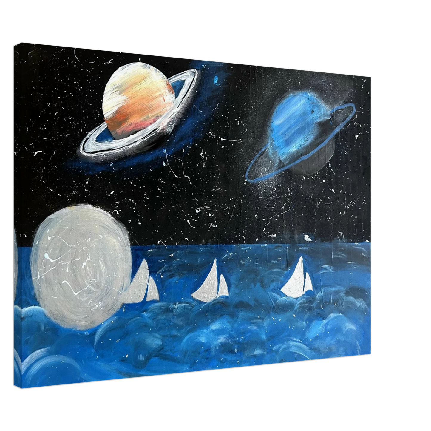 Cosmic Canva print the sea and the planets