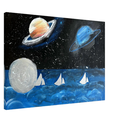 Cosmic Canva print the sea and the planets