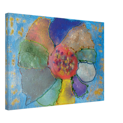Colorful gliter big flower on canva